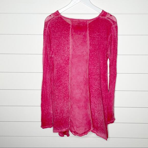 Pete & Greta Johnny Was Linen Handkerchief Hem Tunic Hot Pink Size Small - Picture 5 of 8